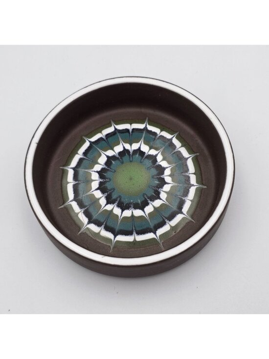 Hornsea Other - Hornsea Muramic Vitramic Decorative Bowl Geometric Green & Brown Design 3.5"